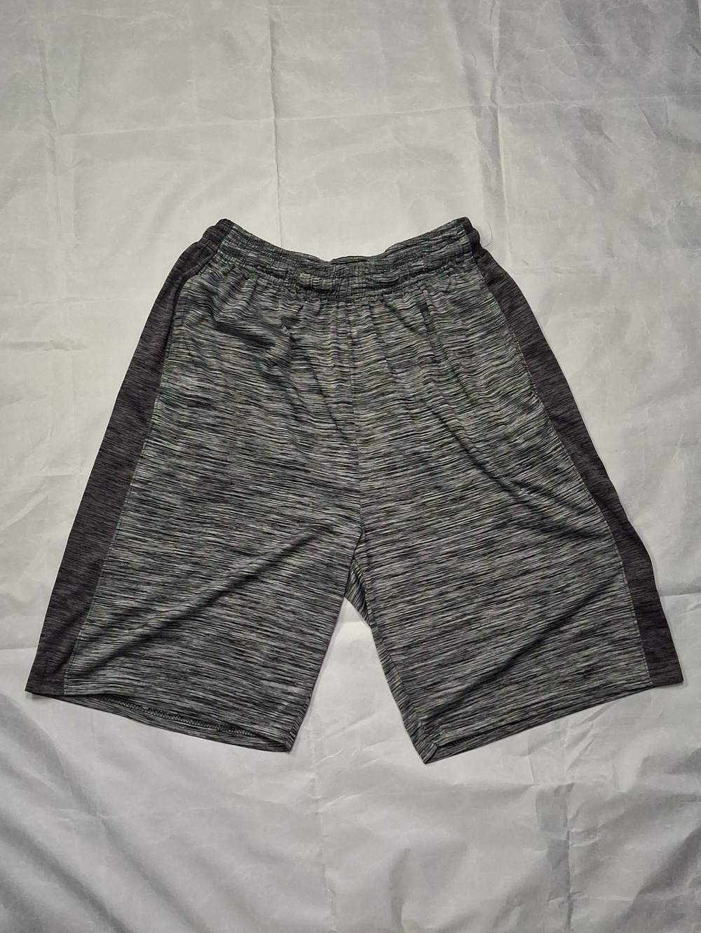 Men's Heather Gray Athletic Shorts with Dark Side Panels